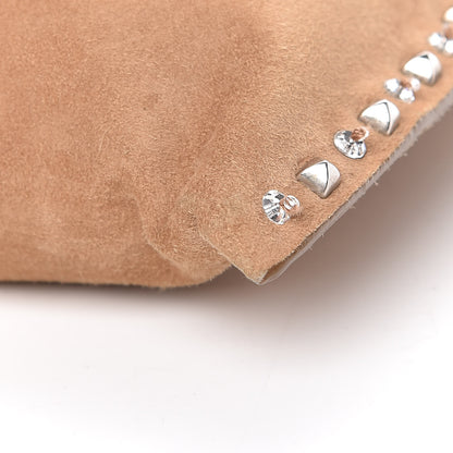 Prada Suede Studded Crystal Bag Light Brown 9 of 15