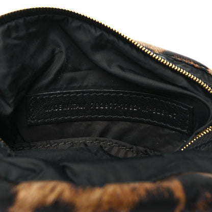 Balenciaga Nylon Monaco Mini Leopard Shoulder Bag Brown 7 of 10