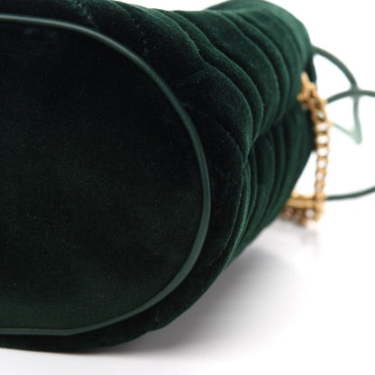 Gucci Velvet Matelasse Mini GG Marmont 2.0 Bucket Bag Dark Green 9 of 9