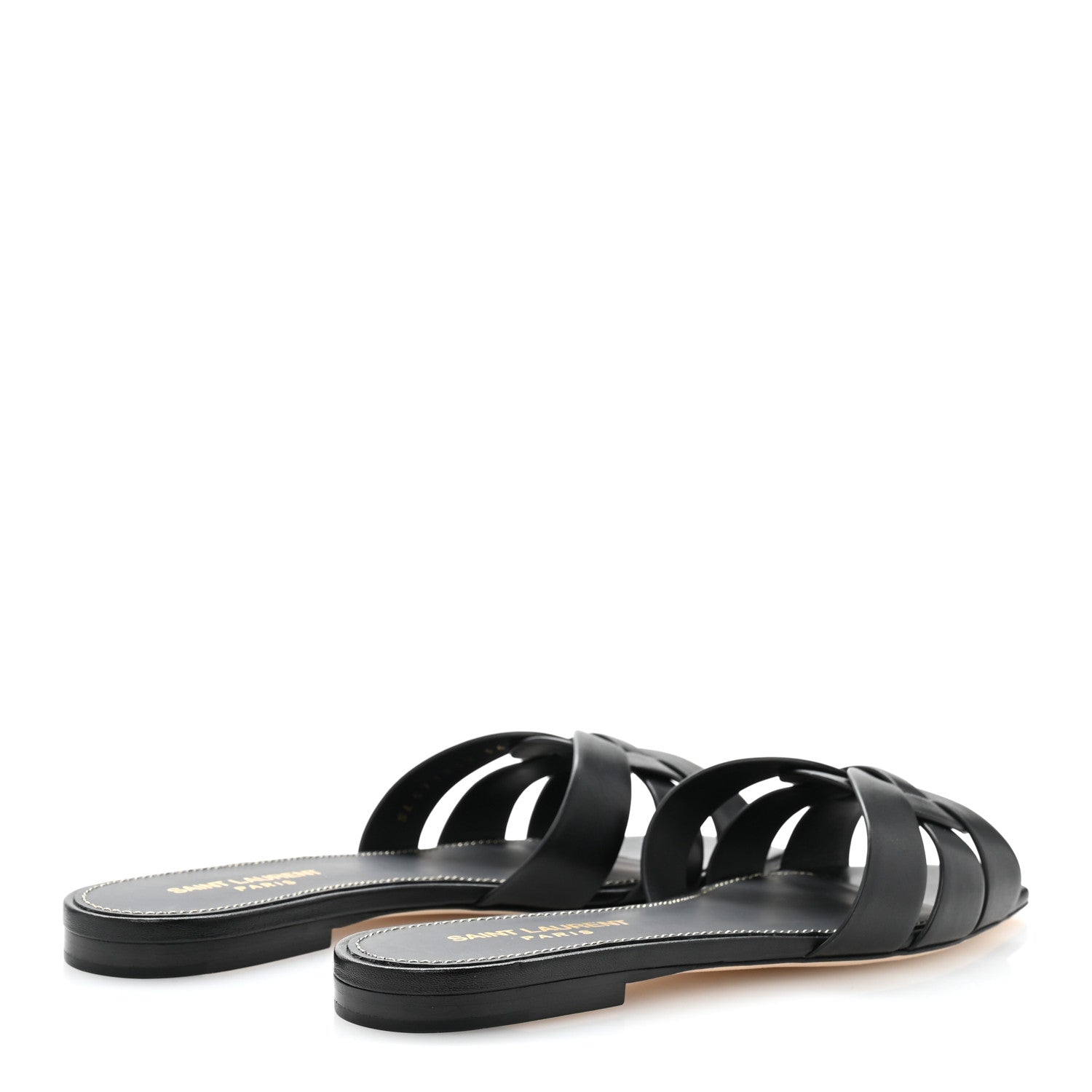 Saint Laurent Calfskin Tribute 05 Slide Sandals 36.5 Black 5 of 10