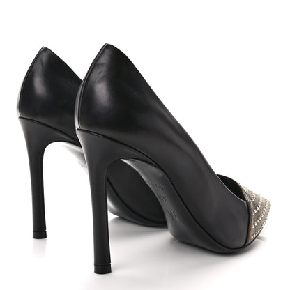 Louis Vuitton Monogram Studded Cherie Pumps 37.5 Black 4 of 8