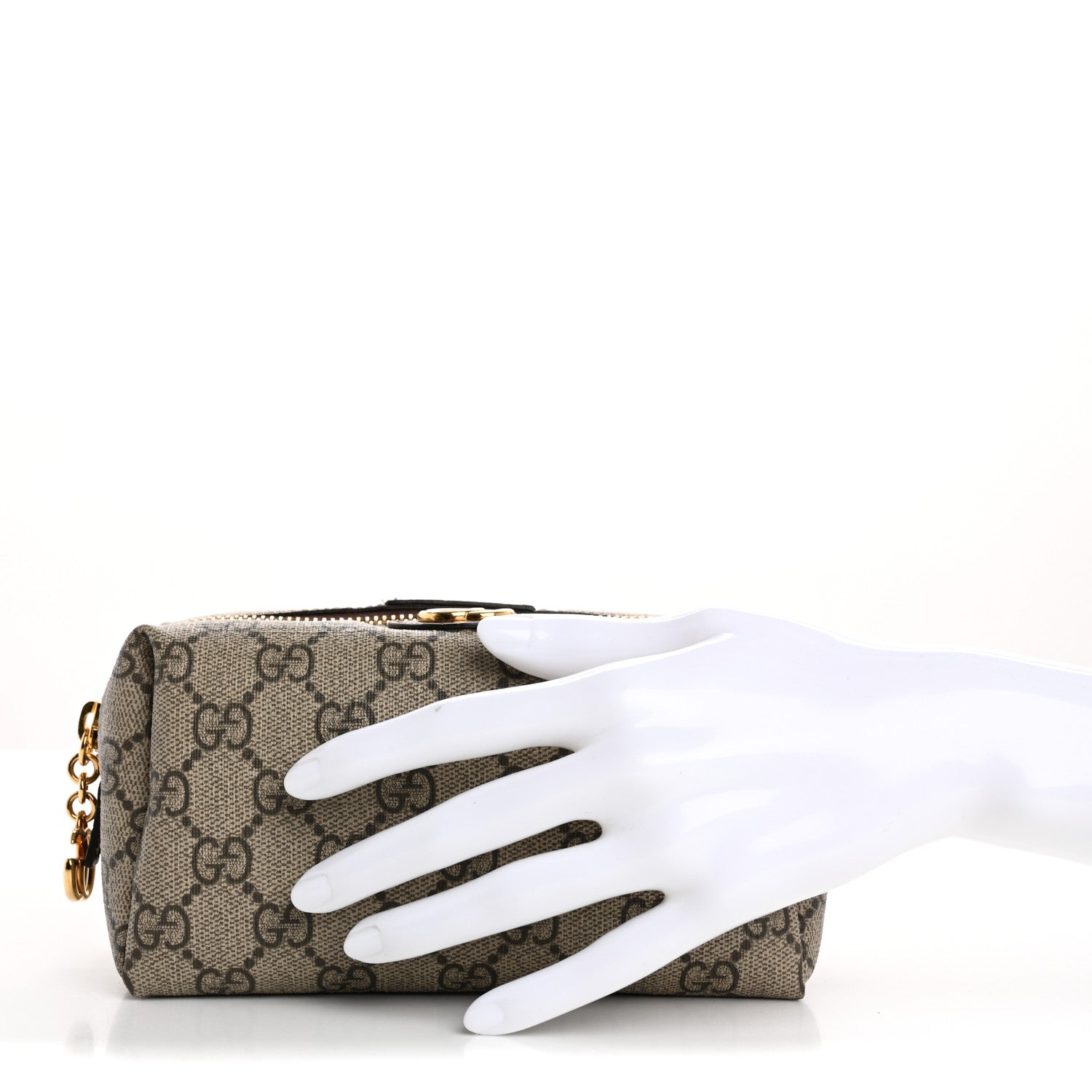 Gucci Soft GG Supreme Monogram Calfskin Small Ophidia Cosmetic Case Beige Ebony New Acero 2 of 7