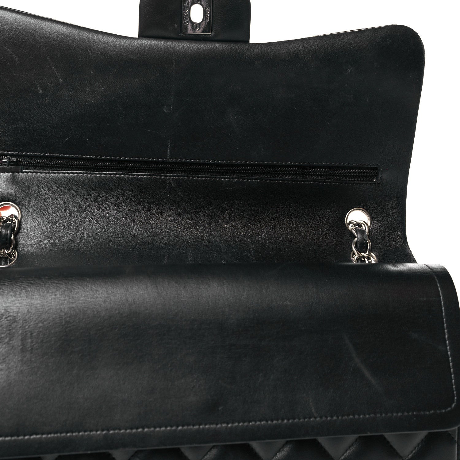 Chanel Lambskin Quilted Jumbo Double Flap Black 15 of 17