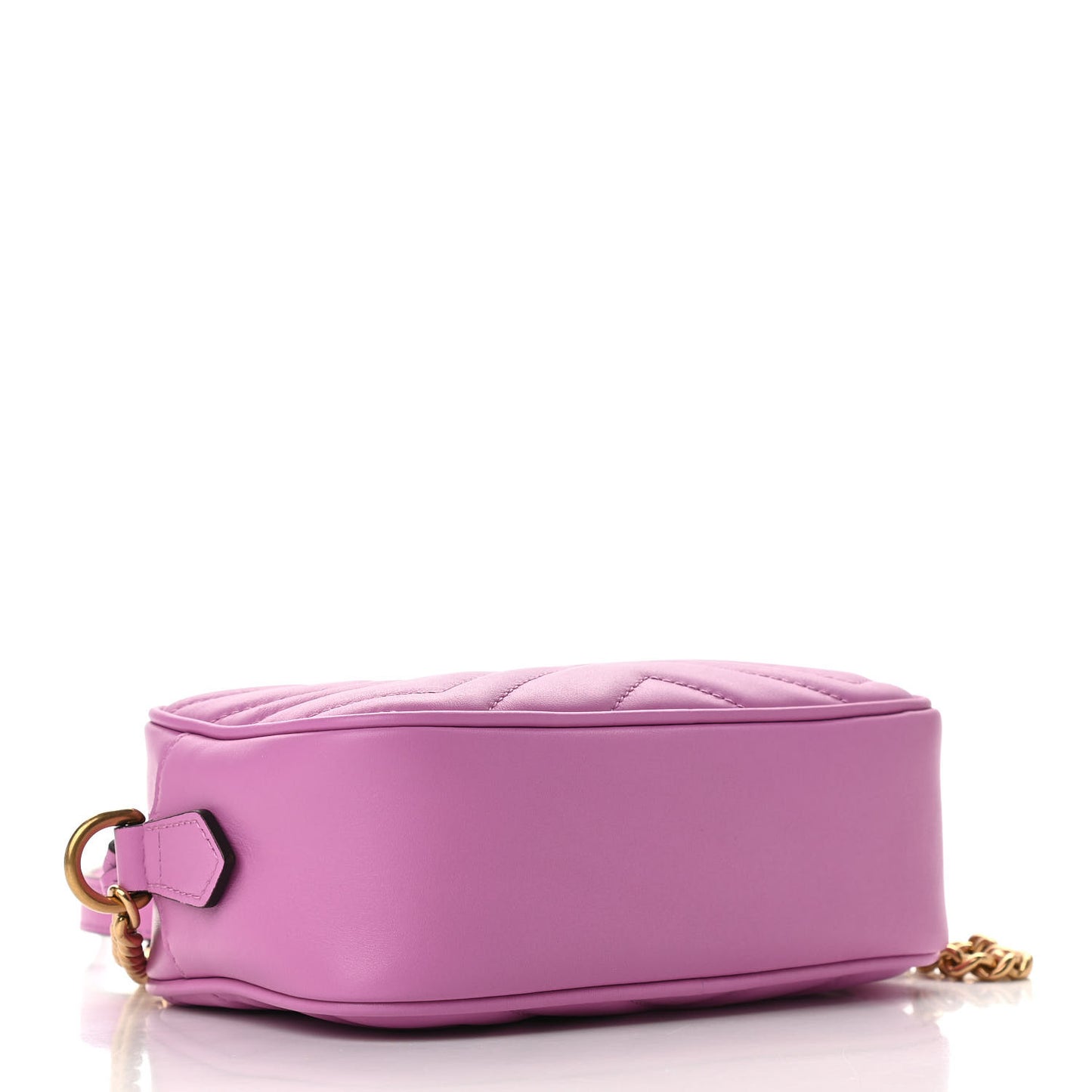 Calfskin Matelasse Mini GG Marmont Chain Shoulder Bag Candy Mousse