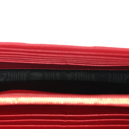 Saint Laurent Grain De Poudre Matelasse Chevron Monogram Chain Wallet New Red 5 of 12