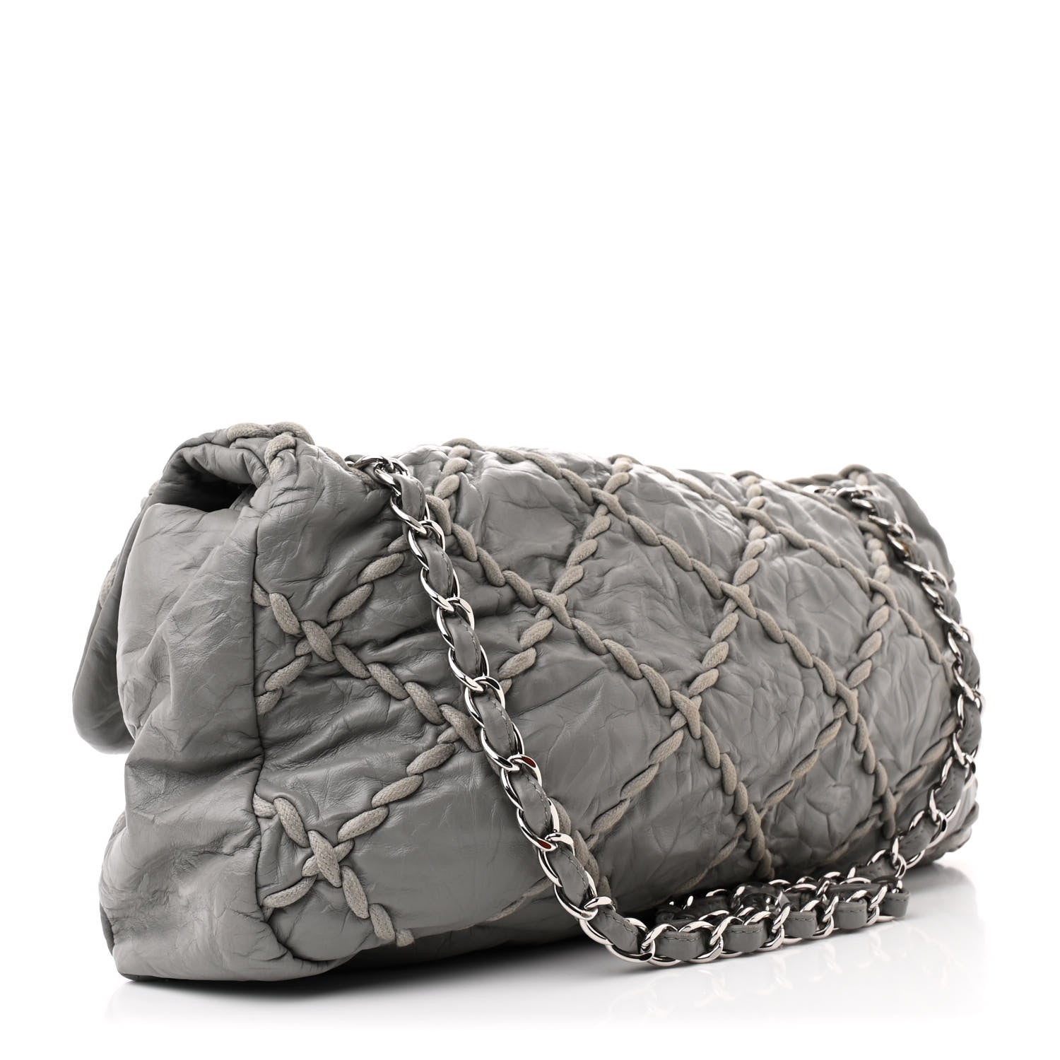 Chanel Calfskin Ultra Stitch Oversized Flap Grey 3 of 10