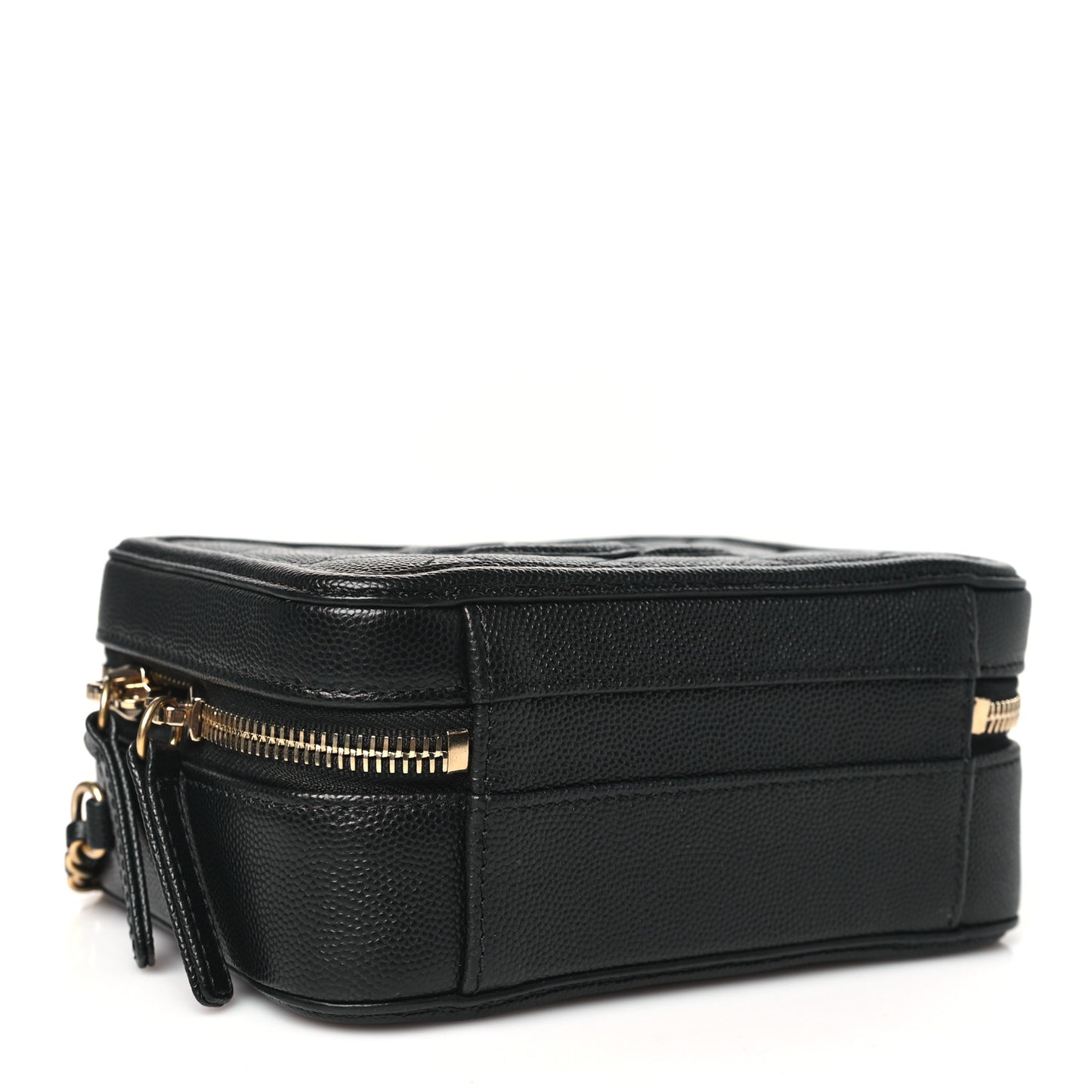 Caviar Quilted Small CC Filigree Vanity Case Black