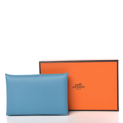 Hermes Epsom Calvi Card Case Bleu du Nord 8 of 8