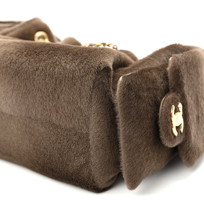 Chanel Pony Hair Mini Chanel 25 Handbag Dark Khaki 10 of 11