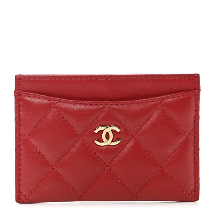 Chanel Lambskin Quilted Card Holder Red 1 of 8