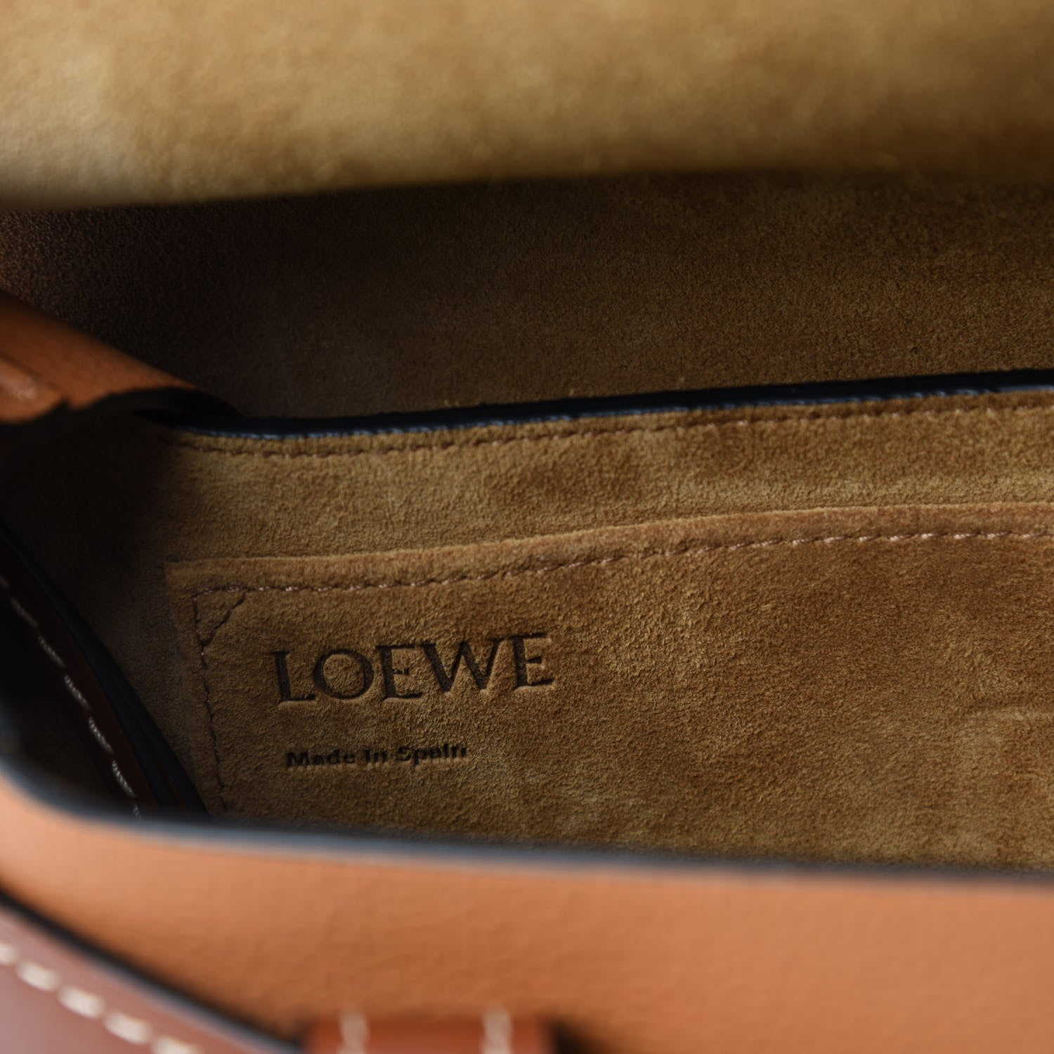 Loewe Grained Calfskin Small Gate Crossbody Bag Caramel Pecan 8 of 10