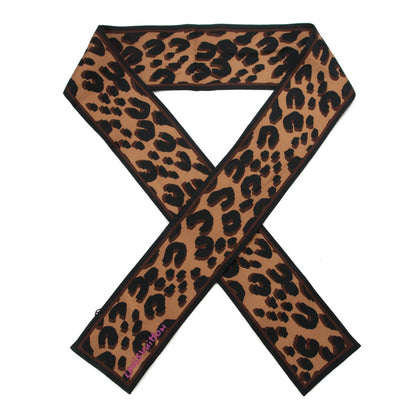 Louis Vuitton Silk Leopard Bandeau Scarf Marron 1 of 5