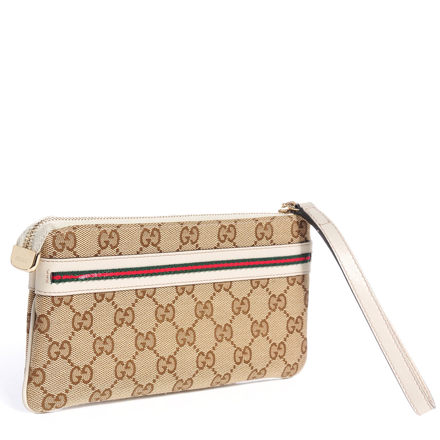 Gucci Monogram Web Bow and Interlocking G Wristlet Wallet Off White 3 of 7