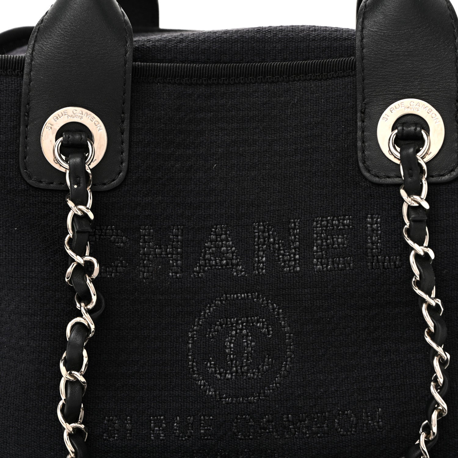 Chanel Mixed Fibers Deauville Bowling Bag Black 8 of 11