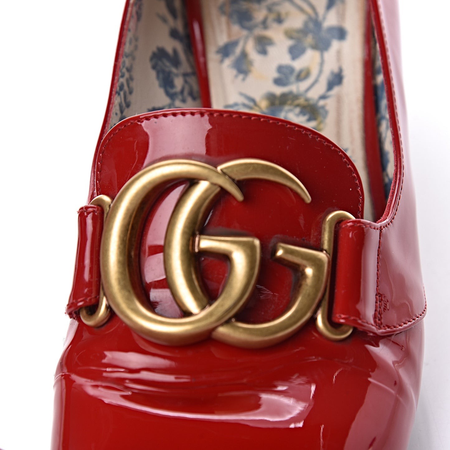Vernice GG Victoire 55mm Loafer Pumps 39 Hibiscus Red