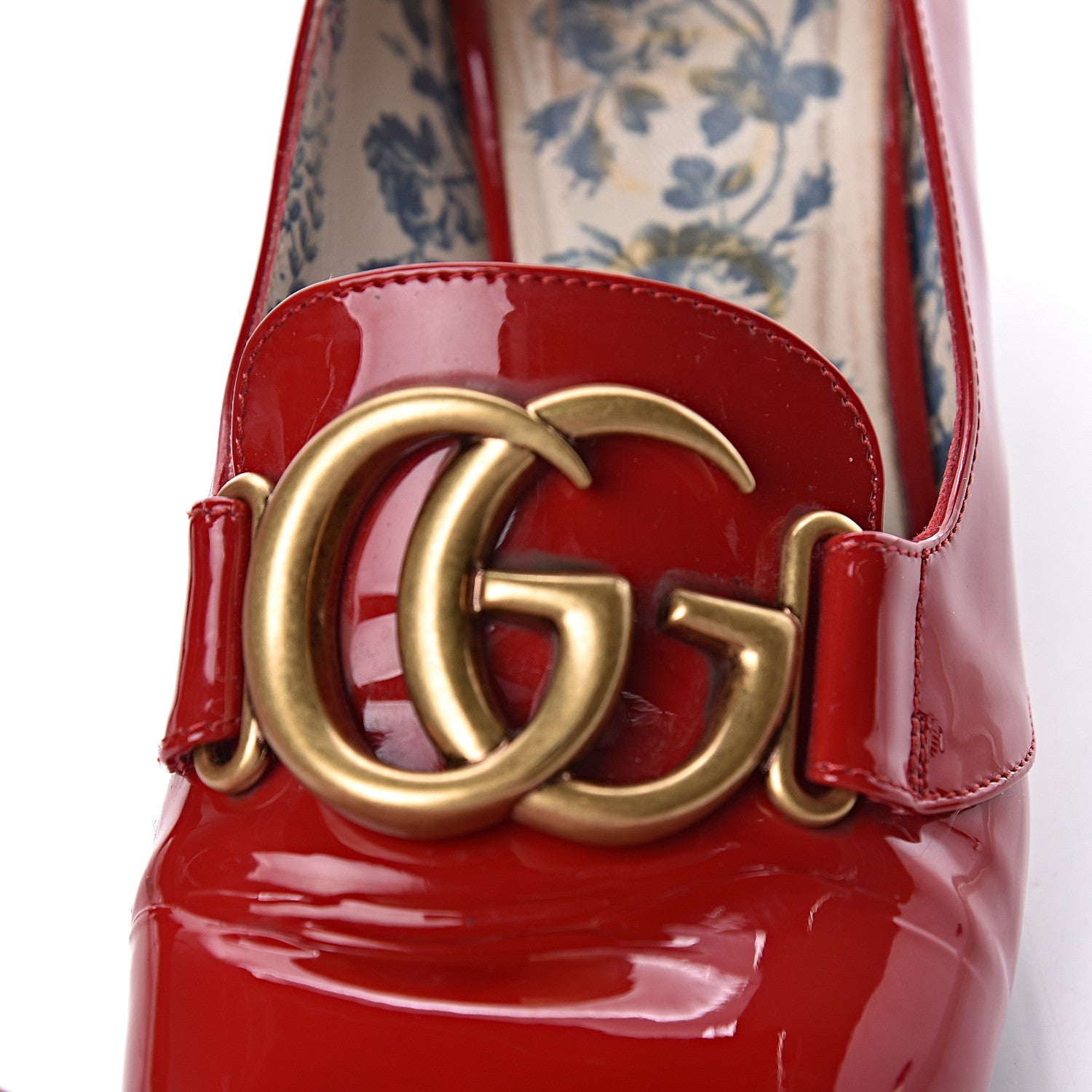 Gucci Vernice GG Victoire 55mm Loafer Pumps 39 Hibiscus Red 11 of 21