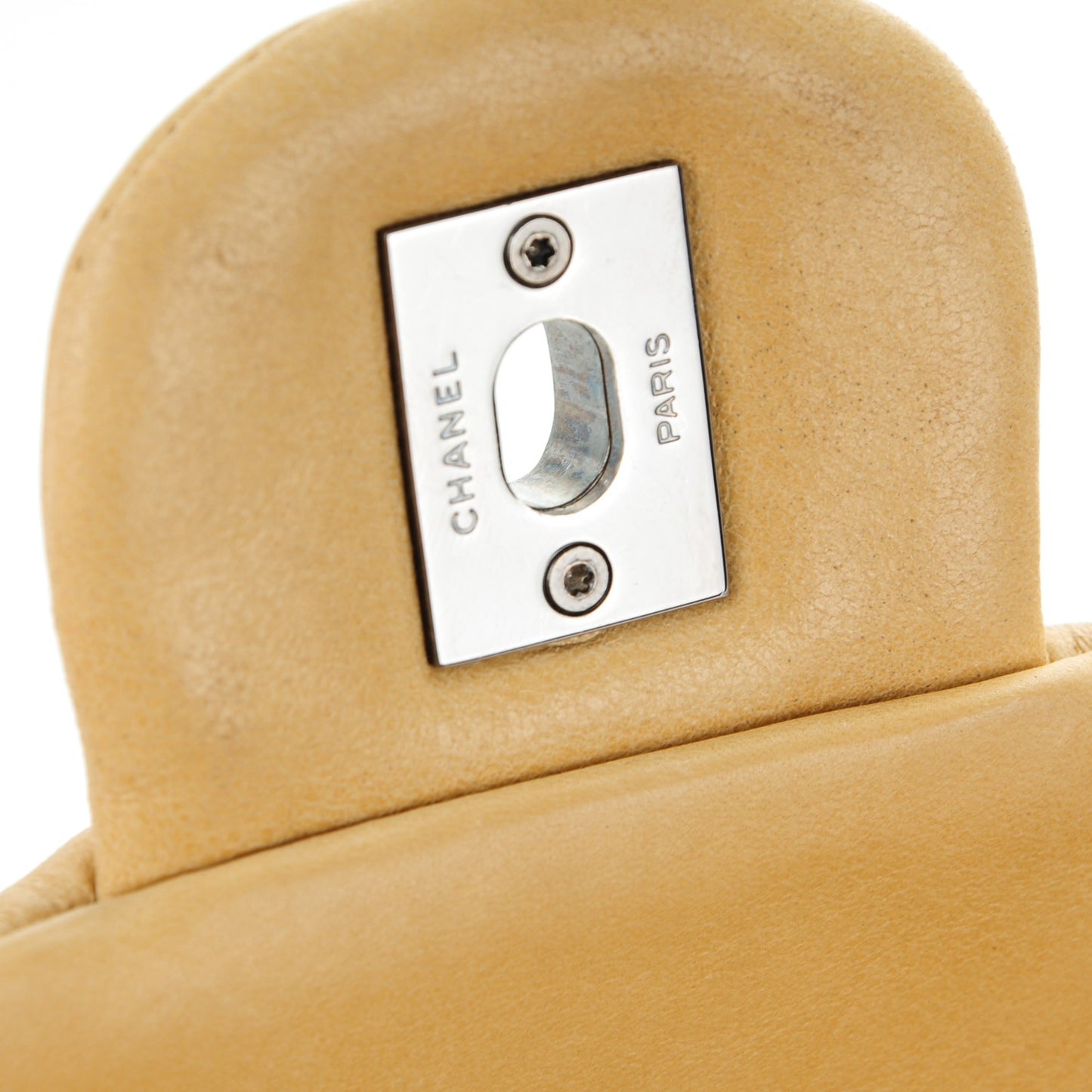 Calfskin Quilted Medium Bubble Quilt Flap Bag Beige