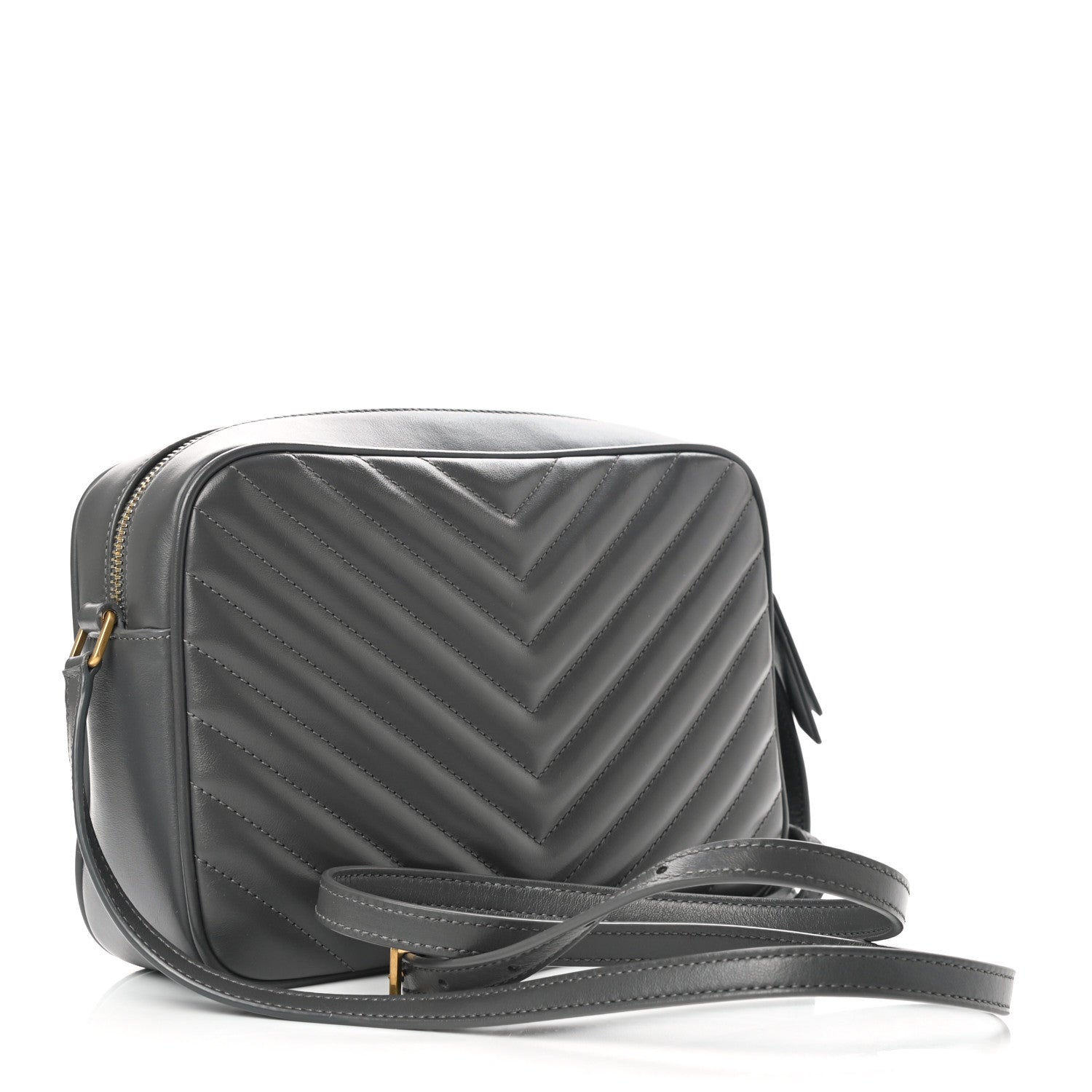 Saint Laurent Calfskin Matelasse Monogram Lou Camera Bag Storm 3 of 10