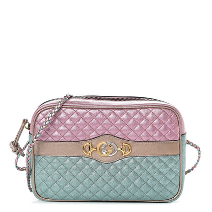 Gucci Laminated Nappa Trapuntata Small Zumi Shoulder Bag Rosa Lago Rame 1 of 9