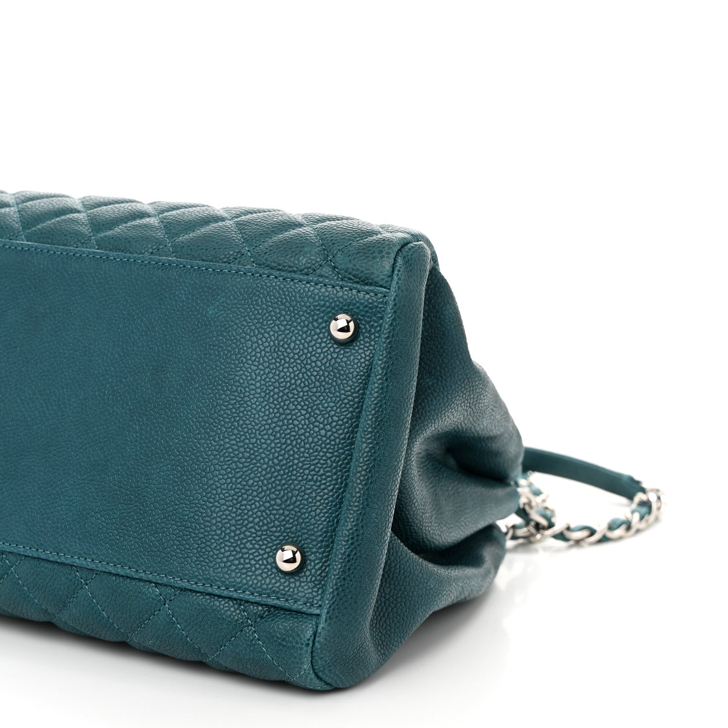 Chanel Caviar Quilted Large Just Mademoiselle Bowling Bag Turquoise 11 of 11