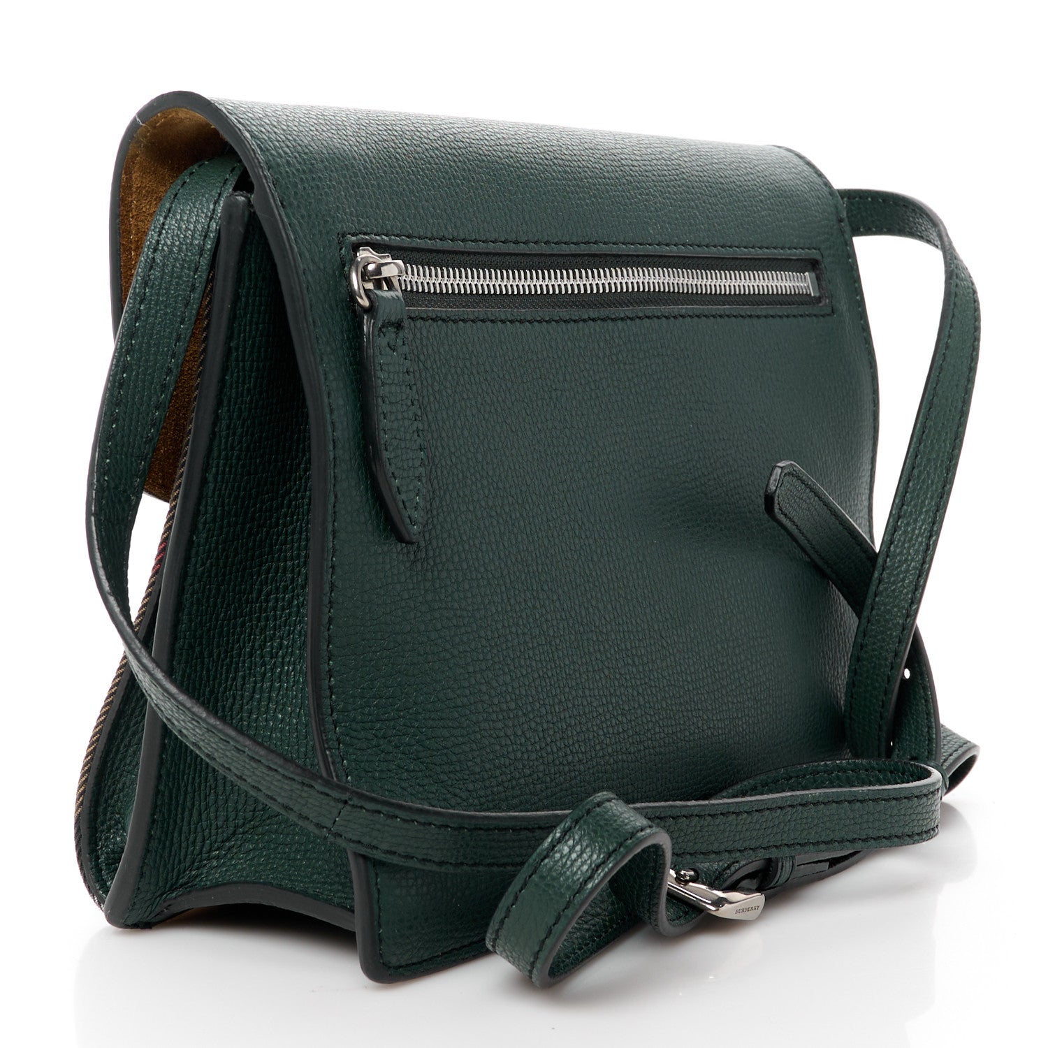 Burberry Derby Calfskin House Check Small Macken Crossbody Bag Dark Bottle Green 3 of 12