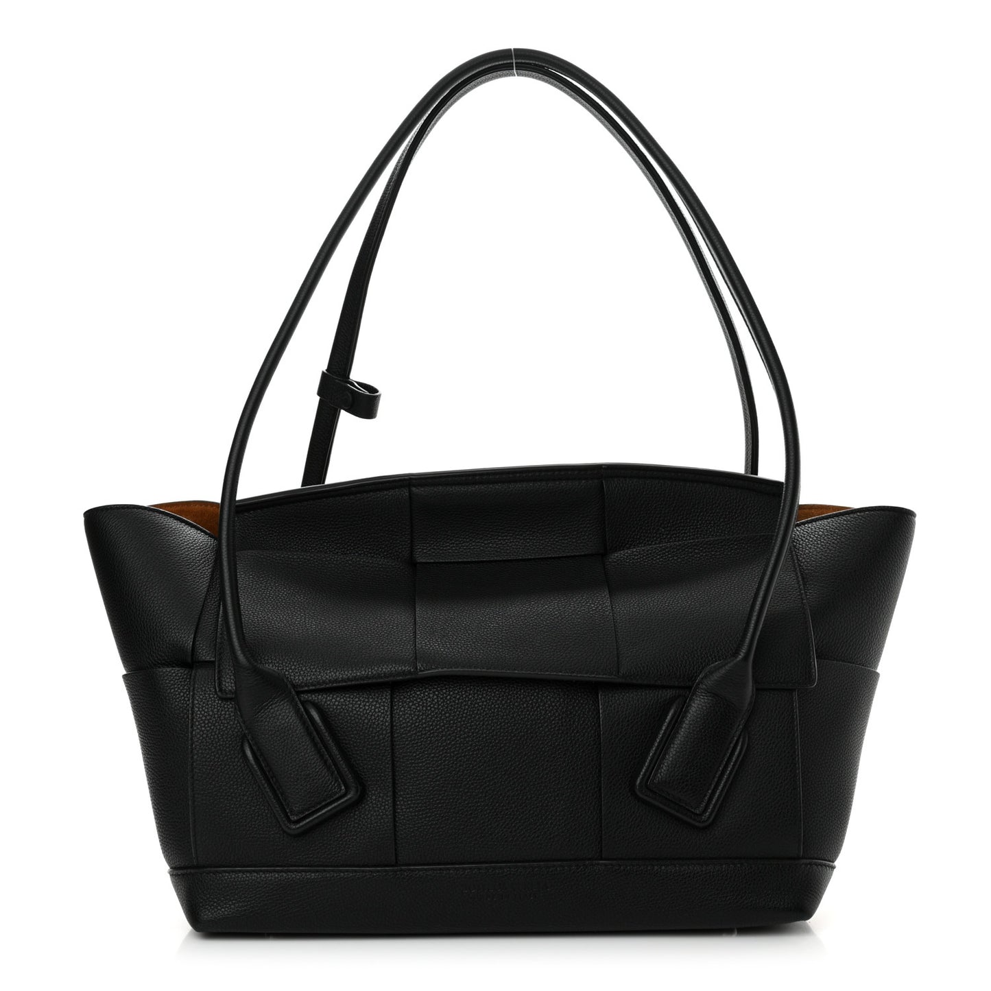 Grained Calfskin Maxi Intrecciato Medium Arco Black