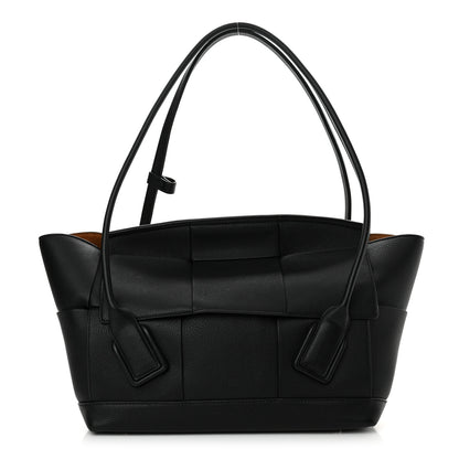 Bottega Veneta Grained Calfskin Maxi Intrecciato Medium Arco Black 1 of 15