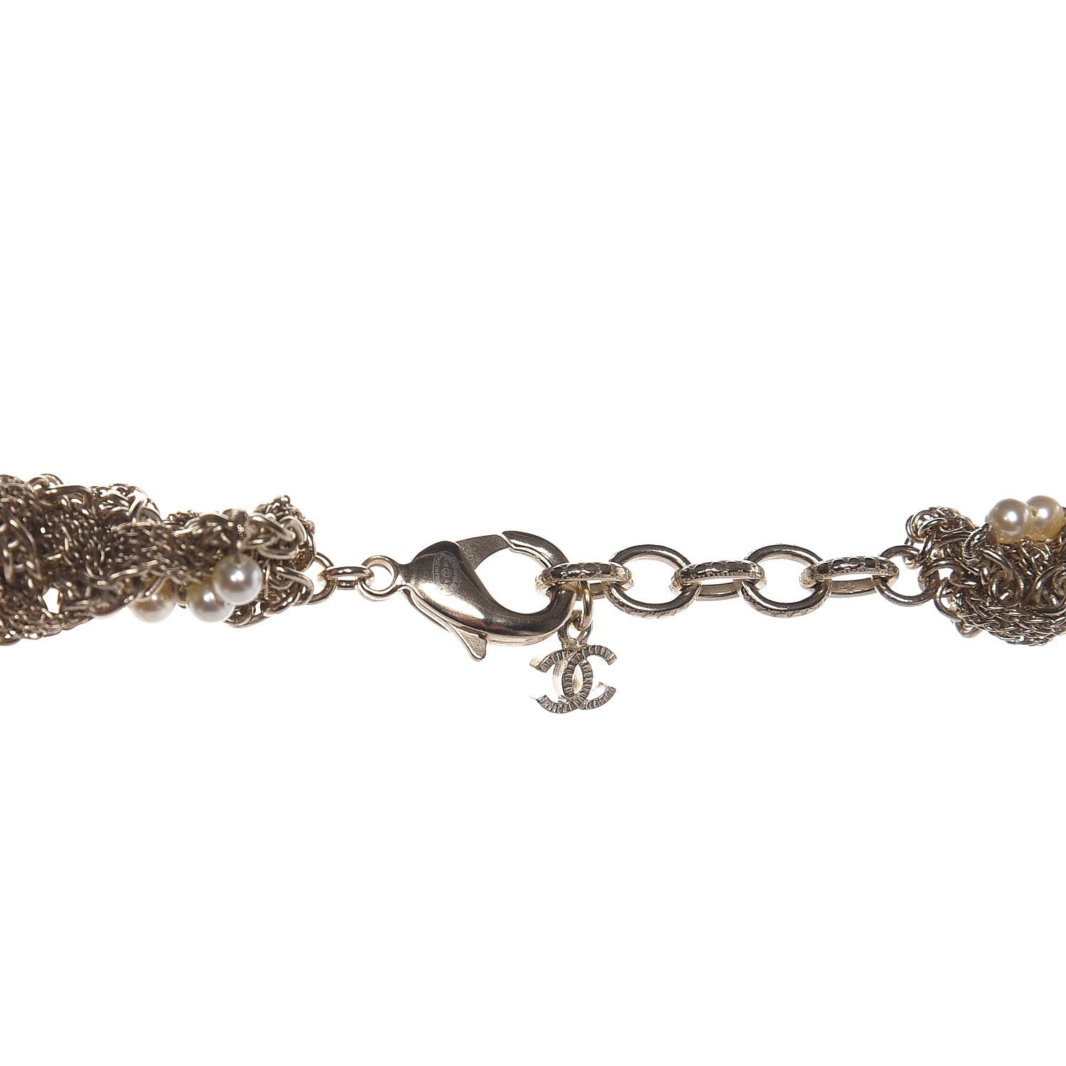 Chanel Pearl Chain CC Long Necklace Gold 3 of 5
