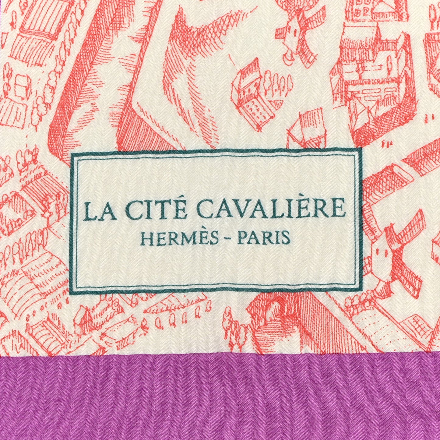 Cashmere Silk La Cite Cavaliere Shawl 140 Mauve Petrole Coral
