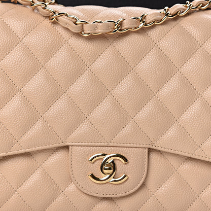 Chanel Caviar Quilted Jumbo Single Flap Beige Clair 8 of 12