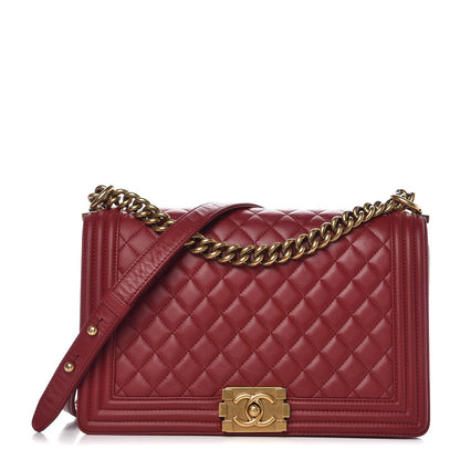 Chanel Lambskin Quilted New Medium Boy Flap Dark Red 1 of 7
