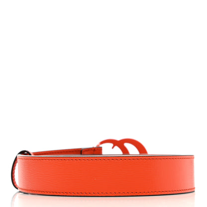 Gucci Azalea Calfskin Enamel Monochrome Double G 30mm Belt 85 34 Deep Orange 2 of 6
