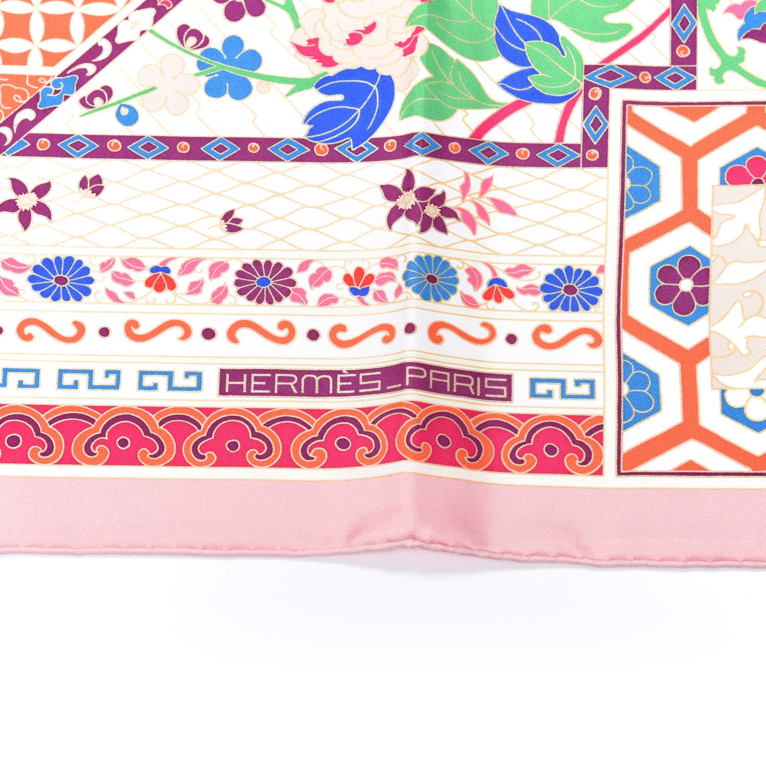 Hermes Silk Collections Imperiales Scarf 90 Rose Pale Bleu Vert 5 of 7