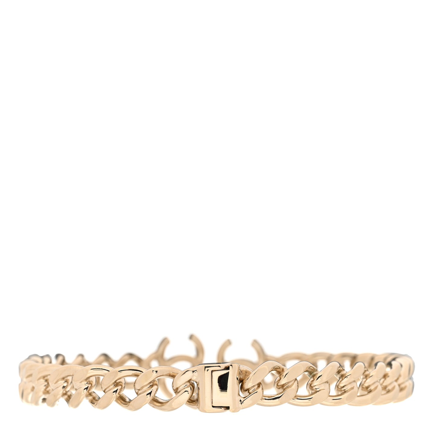 Metal CC Chain Link Choker Necklace M Gold