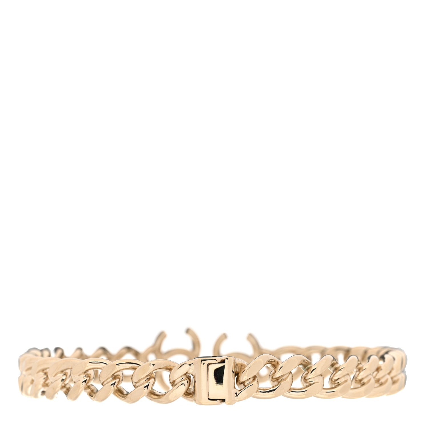 Chanel Metal CC Chain Link Choker Necklace M Gold 2 of 3