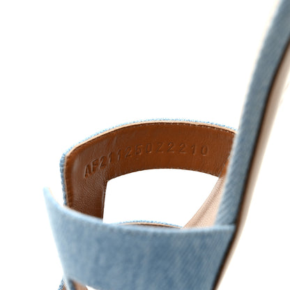 Hermes Denim Oasis Sandals 37.5 Bleu Clair 8 of 9