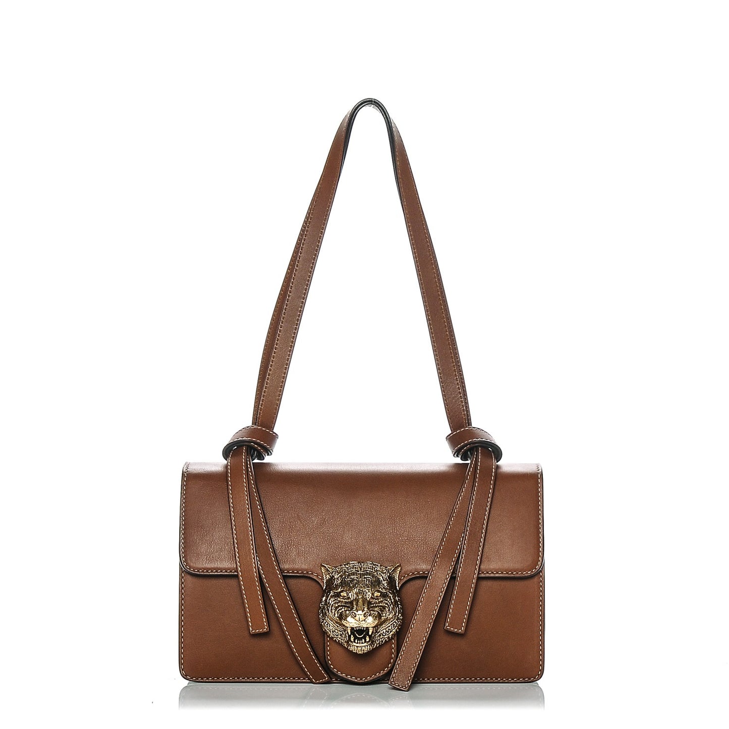 Calfskin Animalier Shoulder Bag Brown