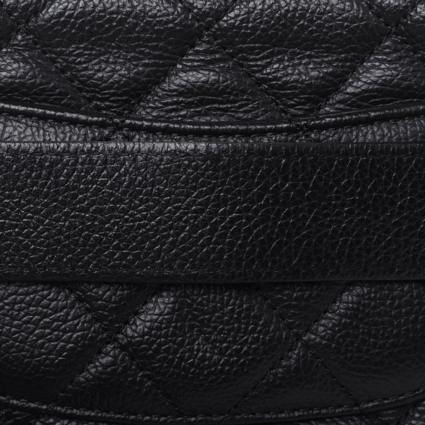Grained Calfskin Quilted Waist Belt Bag Black