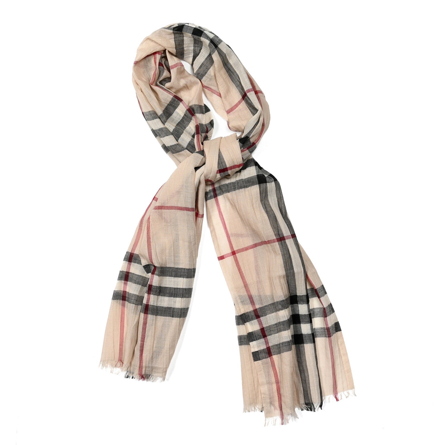 Burberry Wool Silk Gauze Giant Check Scarf Trench 1 of 3
