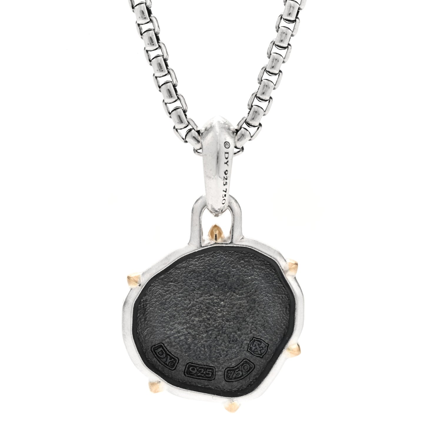 Sterling Silver 18K Yellow Gold 23mm Sagittarius Amulet Pendant Necklace