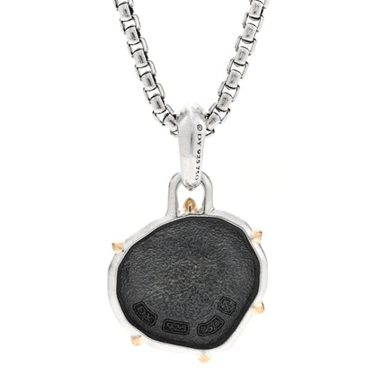 David Yurman Sterling Silver 18K Yellow Gold 23mm Sagittarius Amulet Pendant Necklace 6 of 7