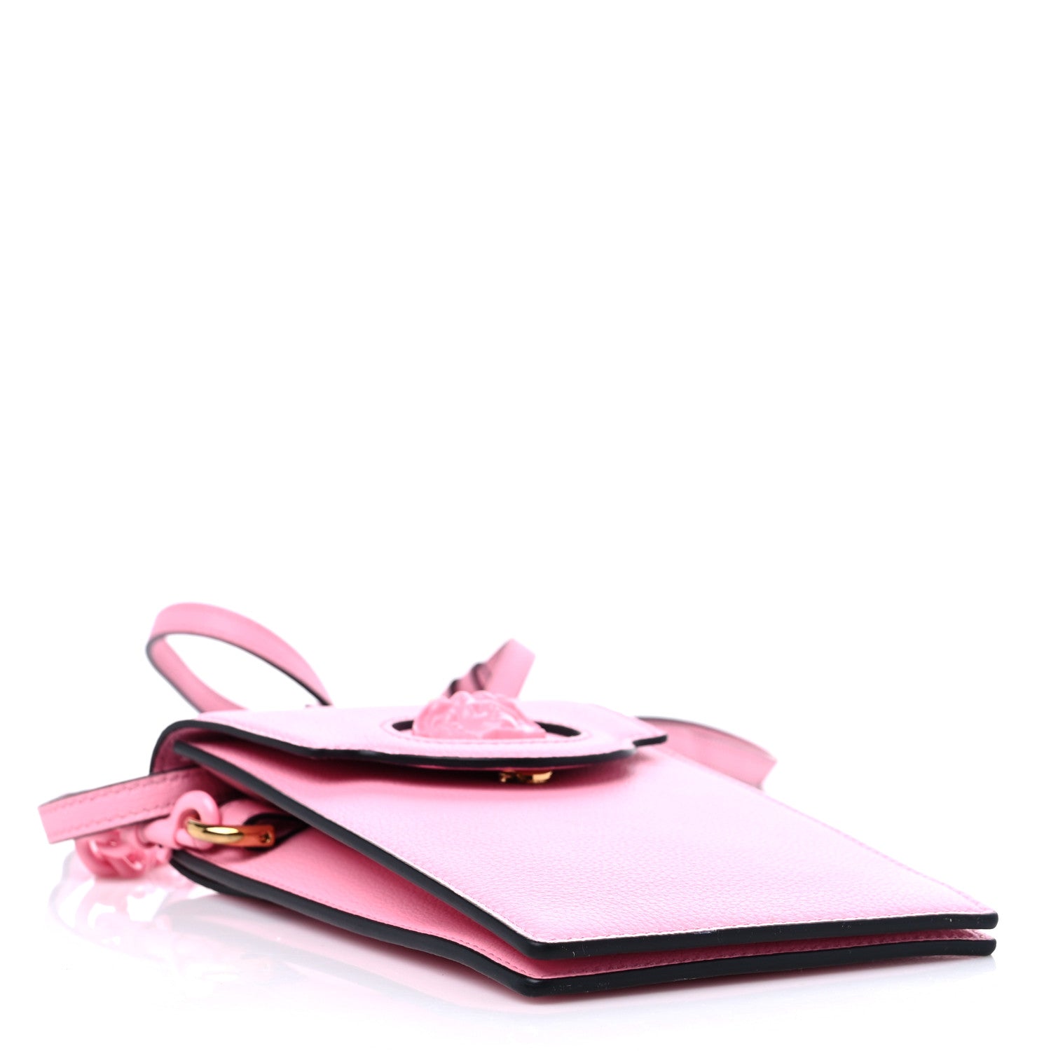 Versace Calfskin La Medusa Chain Crossbody Phone Pouch Pink 4 of 8