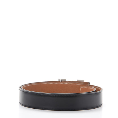 Hermes Box Togo 32mm Guilloche H Belt 90 Black Gold 3 of 9