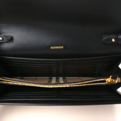 Burberry Calfskin Vintage Check Hannah Wallet with Detachable Strap Black 5 of 8