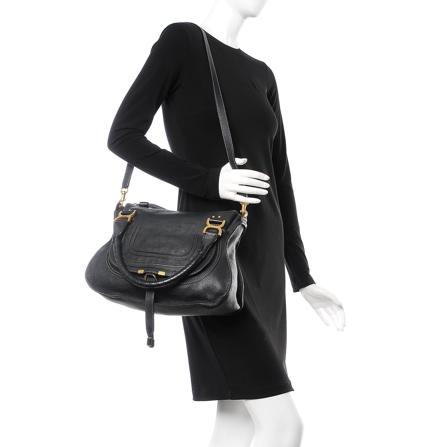 Chloe Calfskin Medium Marcie Satchel Black 2 of 9