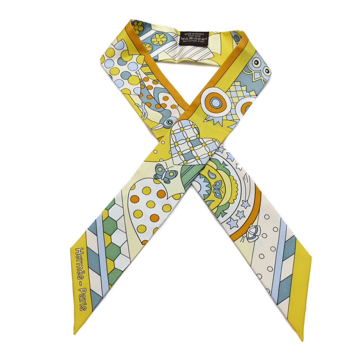 Silk Les Murmures de la Foret Twilly Jaune Vif Vert Miel