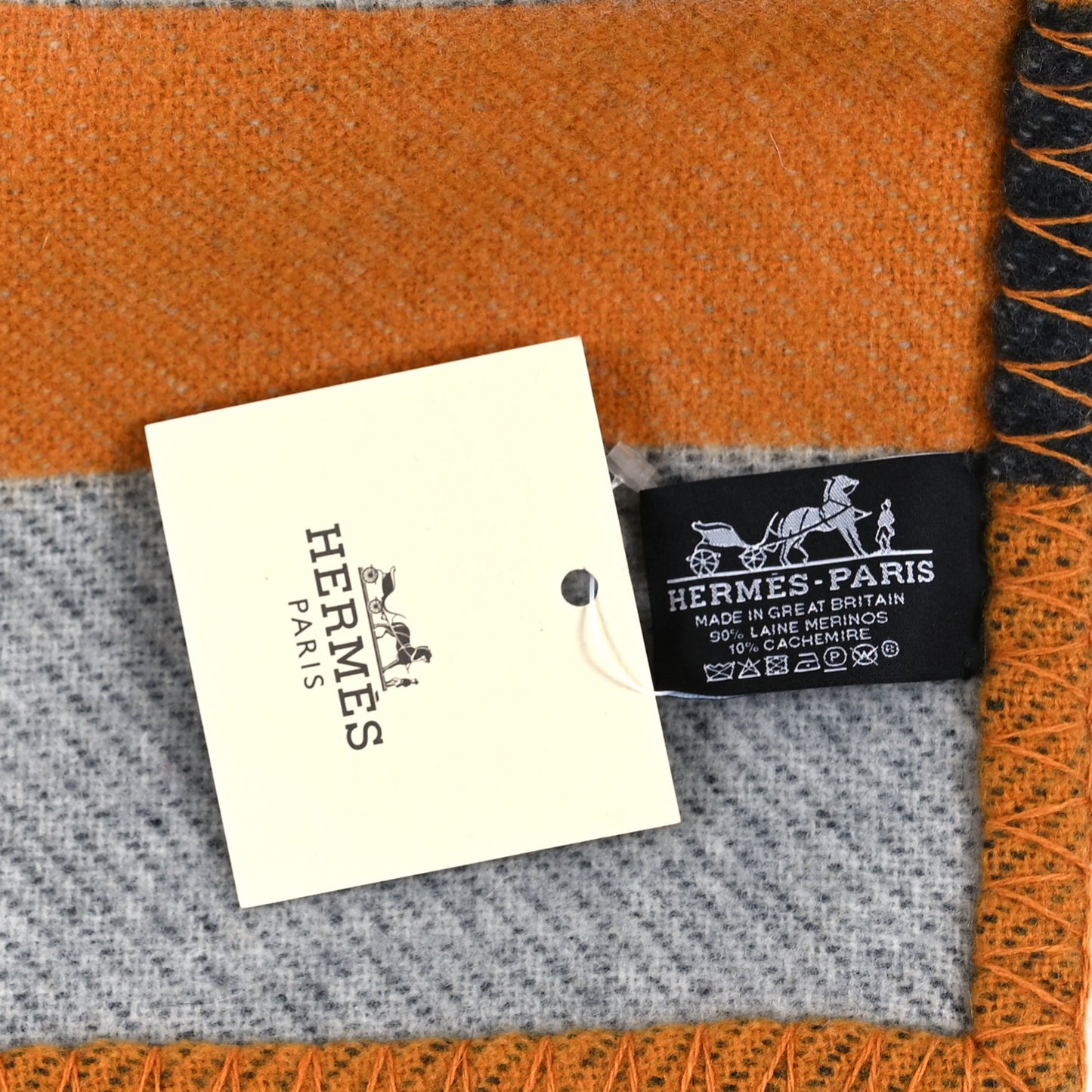 Wool Cashmere Brandebourgs Blanket Ambre Anthracite