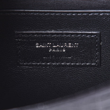 Saint Laurent Calfskin Crocodile Embossed Small Classic Monogram Kate Tassel Satchel Black 6 of 10