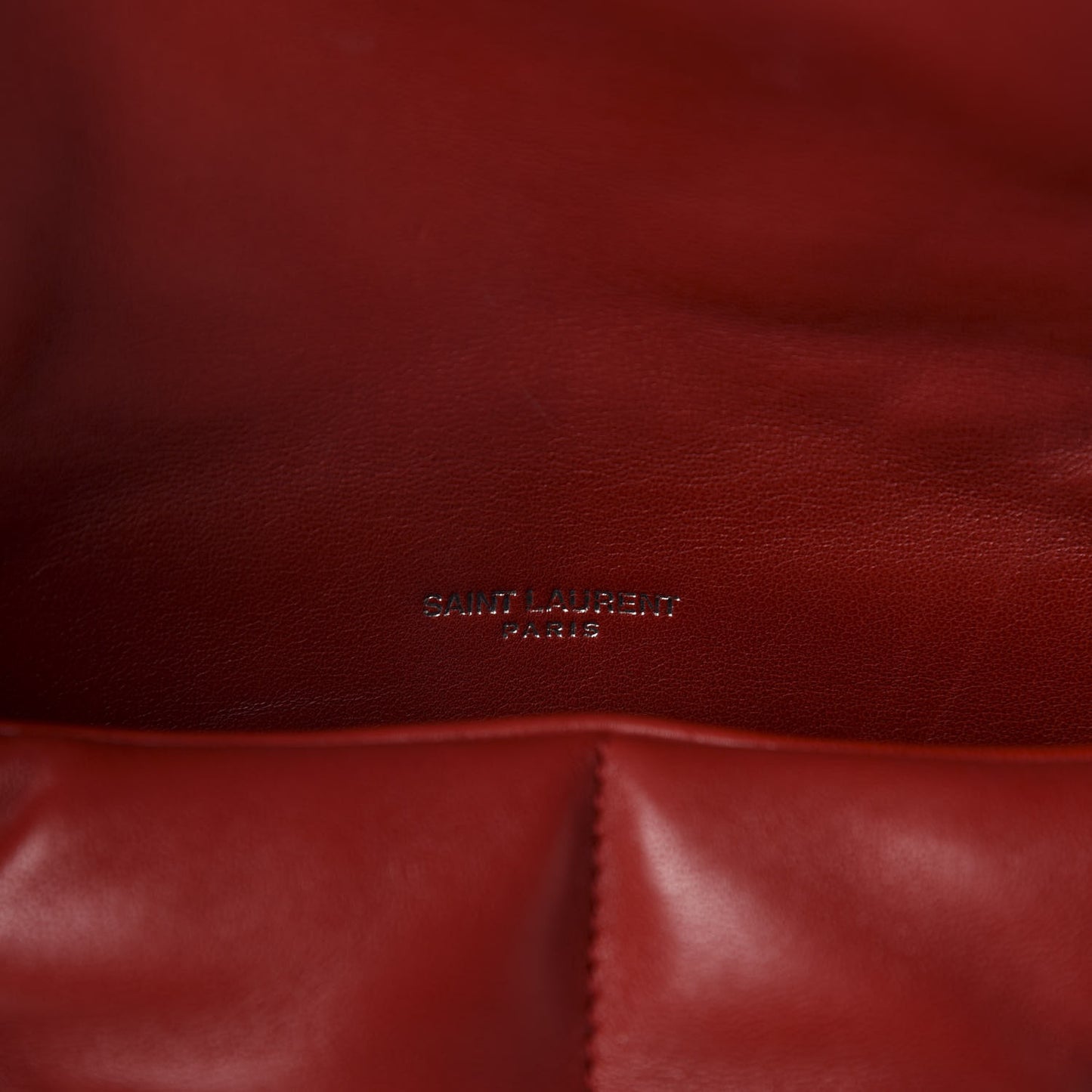 Lambskin Quilted Small Loulou Puffer Monogram Chain Satchel Red