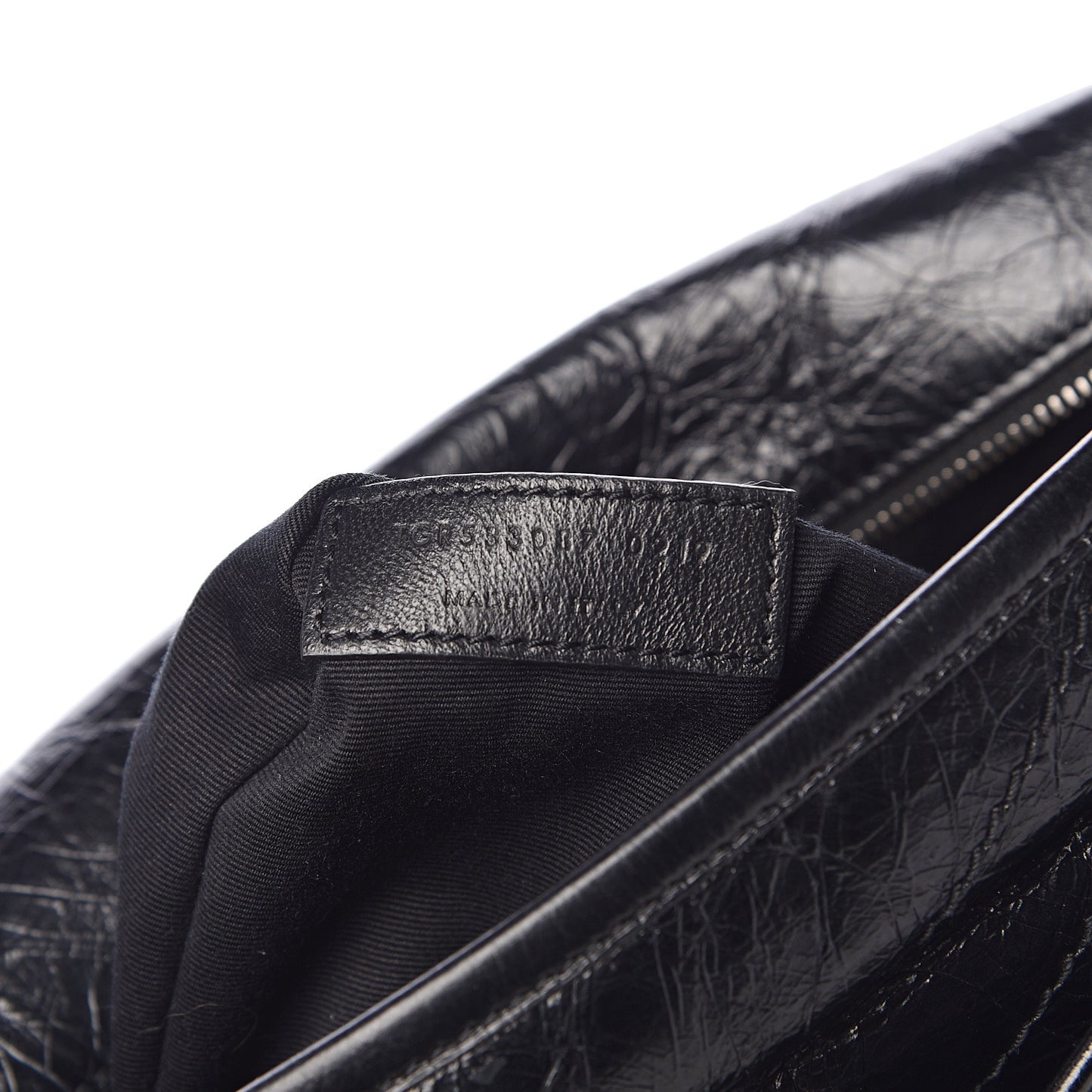 Crinkled Calfskin Matelasse Monogram Medium Niki Chain Satchel Black